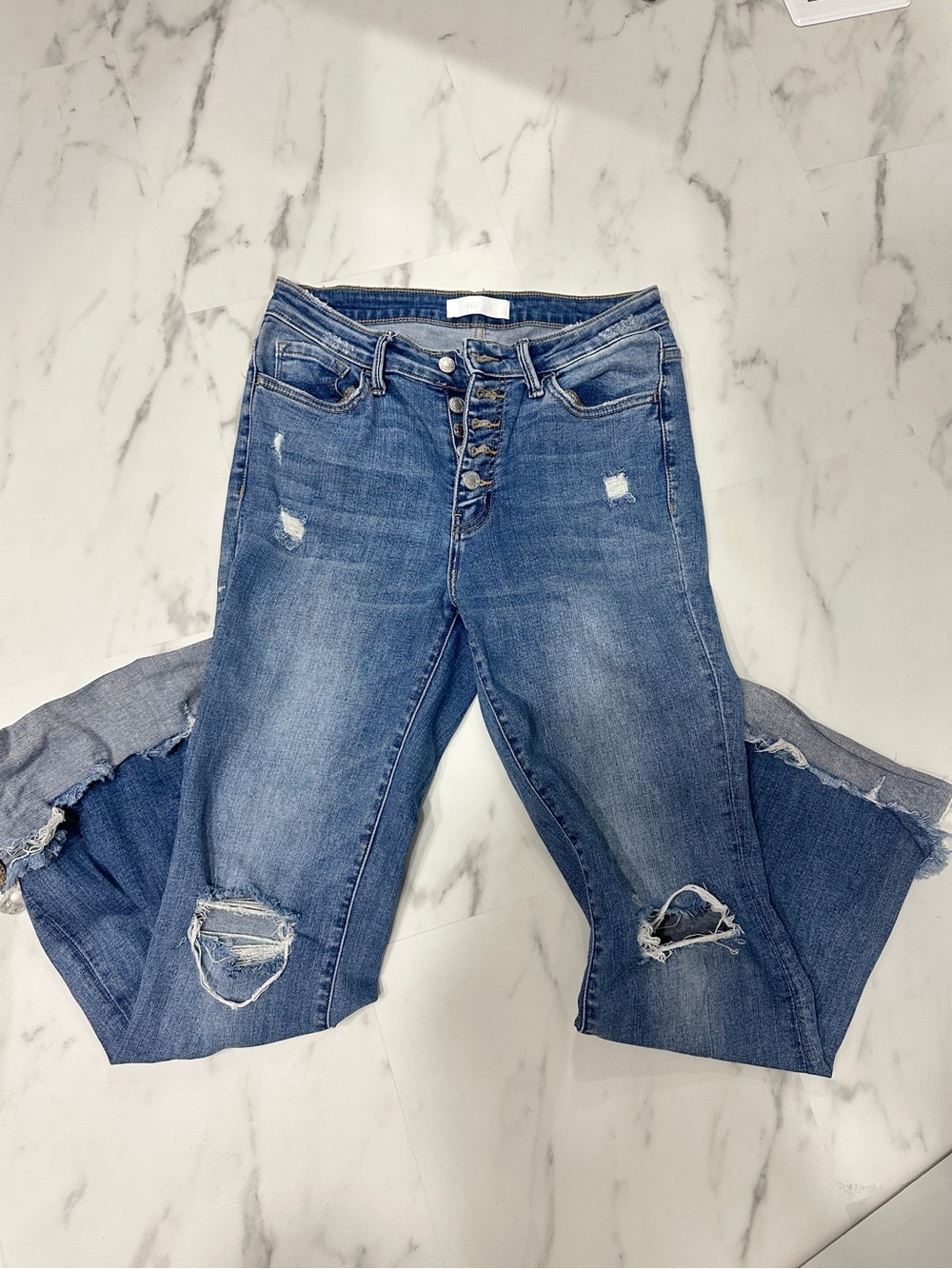 Vervet High-Rise Distressed Women's Button-Fly Jeans
